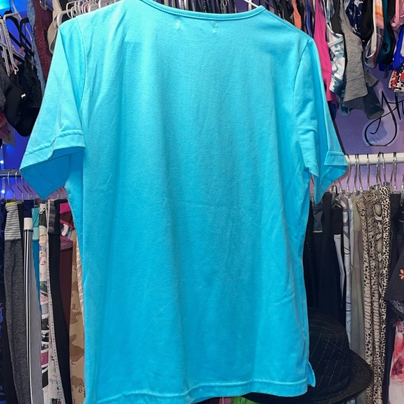 La Madonna silver cat tshirt teal green blue color shirt size small - Picture 5 of 5